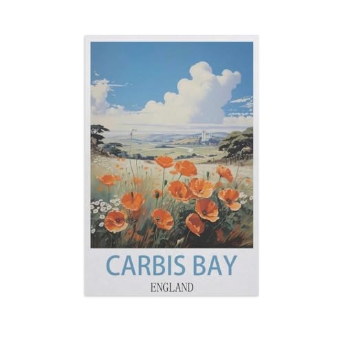 Erwachsene und Kinder Puzzle 1000 Teile Puzzle，Carbis Bay England，einfaches Puzzlespiel Rollenpuzzle Lernspiel Spielzeug Familie Dekoration（38x26cm）-J54 von YYNFHCBS