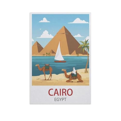 Erwachsene und Kinder Puzzle 1000 Teile Puzzle，Kairo, Ägypten，einfaches Puzzlespiel Rollenpuzzle Lernspiel Spielzeug Familie Dekoration（38x26cm）-I8 von YYNFHCBS