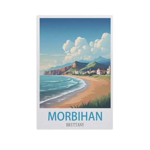 Erwachsene und Kinder Puzzle 1000 Teile Puzzle，Morbihan Bretagne，einfaches Puzzlespiel Rollenpuzzle Lernspiel Spielzeug Familie Dekoration（75x50cm）-N19 von YYNFHCBS