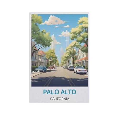 Erwachsene und Kinder Puzzle 1000 Teile Puzzle，Palo Alto, Kalifornien，einfaches Puzzlespiel Rollenpuzzle Lernspiel Spielzeug Familie Dekoration（38x26cm）-M46 von YYNFHCBS