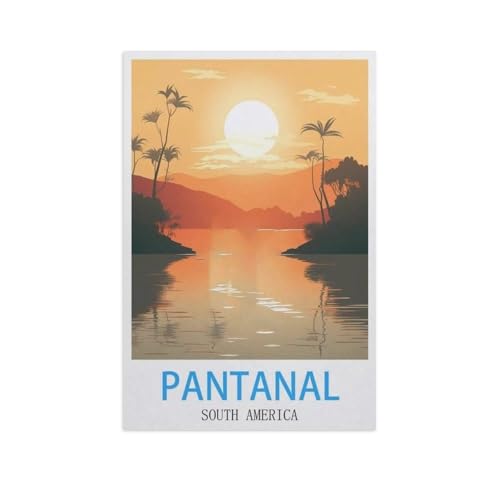 Erwachsene und Kinder Puzzle 1000 Teile Puzzle，Pantanal, Südamerika，einfaches Puzzlespiel Rollenpuzzle Lernspiel Spielzeug Familie Dekoration（38x26cm）-H35 von YYNFHCBS