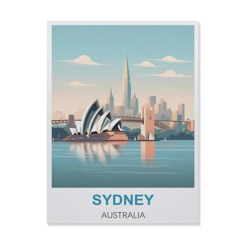 Erwachsene und Kinder Puzzle 1000 Teile Puzzle，Sydney Australien，einfaches Puzzlespiel Rollenpuzzle Lernspiel Spielzeug Familie Dekoration（75x50cm）-A2 von YYNFHCBS