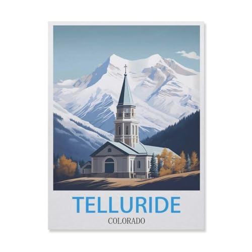 Erwachsene und Kinder Puzzle 1000 Teile Puzzle，Telluride Colorado，einfaches Puzzlespiel Rollenpuzzle Lernspiel Spielzeug Familie Dekoration（75x50cm）-E40 von YYNFHCBS
