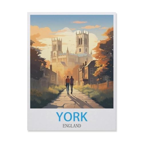 Erwachsene und Kinder Puzzle 1000 Teile Puzzle，York England，einfaches Puzzlespiel Rollenpuzzle Lernspiel Spielzeug Familie Dekoration（38x26cm）-G62 von YYNFHCBS