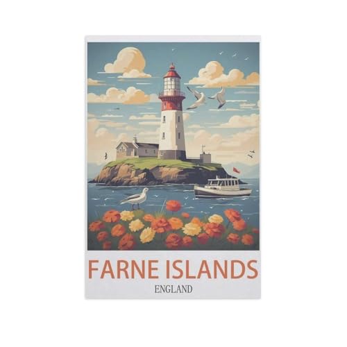 Farne Islands, England，Puzzles 1000 Teile für Erwachsene, Klassische Puzzle Kinder Puzzle Herausfordernde Und Schwierige Rätsel für Erwachsene Und Jugendliche（75x50cm）-J39 von YYNFHCBS