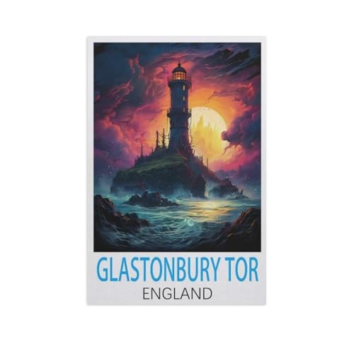 Glastonbury Tor England，Puzzles, 1000-teiliges Puzzle Für Erwachsene Und Kinder Ab 10 Jahren（75x50cm）-N3 von YYNFHCBS