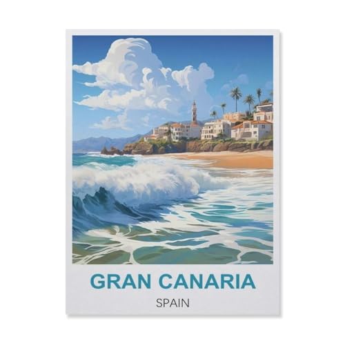 Gran Canaria Spanien，Puzzle 1000 Teile Papier Puzzle Erwachsene Kinder Lernspielzeug Familie Dekompressionsspiel（38x26cm）-C81 von YYNFHCBS