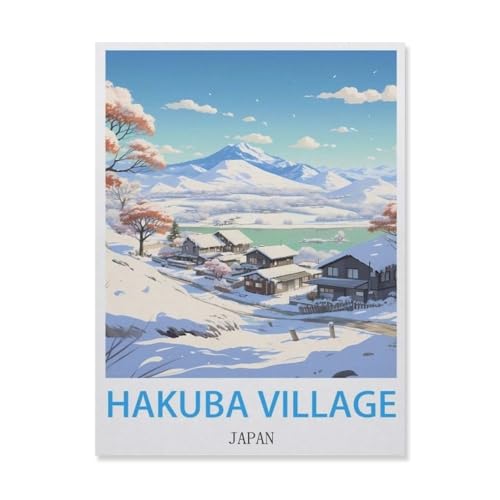 Hakuba Village Japan，Puzzles 1000 Stück Puzzles Für Erwachsene Kinder Klassisches Familienpuzzle Indoor DIY Spielzeug Geburtstagsgeschenk（38x26cm）-E35 von YYNFHCBS