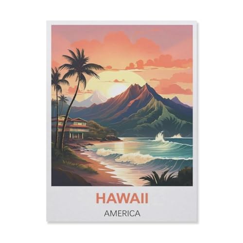 Hawaii Amerikanisch，Puzzle 1000 Teile Papier Puzzle Geeignet Für Erwachsene Kinder Familien Stressabbau Puzzlespiele（38x26cm）-A65 von YYNFHCBS