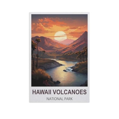 Hawaii Volcanoes Nationalpark，Puzzles für Erwachsene 1000 Teile, Klassische Puzzle Puzzle Schwierig für Erwachsene Teenager Freizeit Spaß Spiel Spielzeug （75x50cm）-H17 von YYNFHCBS