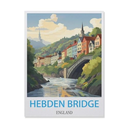 Hebden Bridge England，Papier Puzzle 1000 Stück Adult Toys Dekompressionsspiel（38x26cm）-G47 von YYNFHCBS