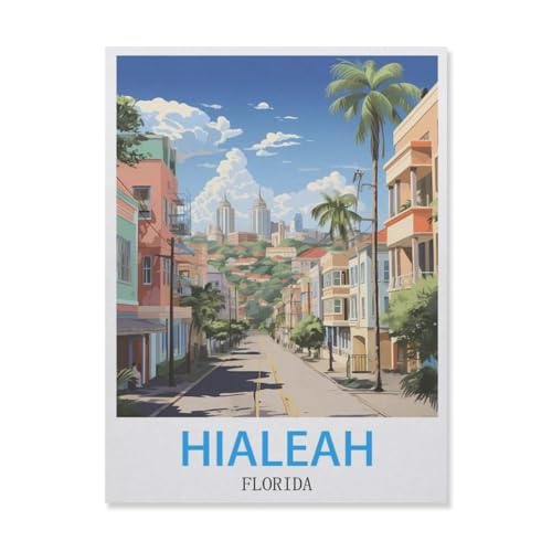 Hialeah Florida，Papier Puzzle 1000 Teile Spielzeug Für Erwachsene Dekompressionsspiel（38x26cm）-E29 von YYNFHCBS