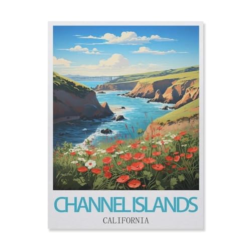 Holz Puzzle 1000 Stück，Channel Islands Kalifornien，Lernspielzeug Für Erwachsene Geburtstagsgeschenk（75x50cm）-F89 von YYNFHCBS