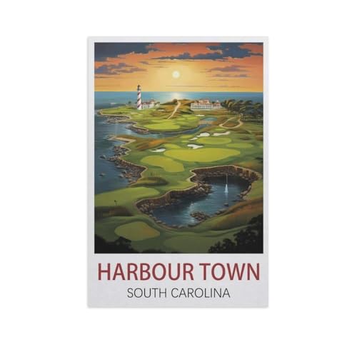 Holz Puzzle 1000 Stück，Harbour Town South Carolina，Puzzles Lernspielzeug Für Erwachsene Geburtstagsgeschenk（75x50cm）-L11 von YYNFHCBS