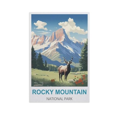 Holz Puzzle 1000 Stück，Rocky Mountain Nationalpark，Puzzles Lernspielzeug Für Erwachsene Geburtstagsgeschenk（75x50cm）-H46 von YYNFHCBS