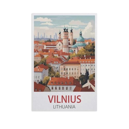 Holz Puzzle 1000 Stück，Vilnius Litauen，Puzzles Lernspielzeug Für Erwachsene Geburtstagsgeschenk（75x50cm）-K38 von YYNFHCBS