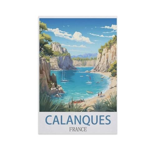 Holz Puzzle Puzzle 1000 Stück，Calanques, Frankreich，Puzzles Lernspielzeug Für Erwachsene Geburtstagsgeschenk Home Decoration（75x50cm）-I34 von YYNFHCBS