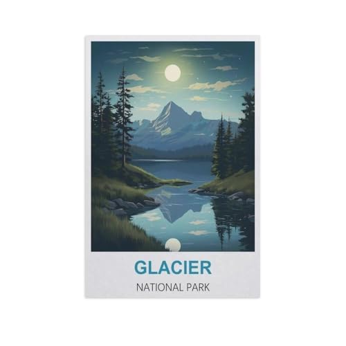 Holz Puzzle Puzzle 1000 Stück，Glacier Nationalpark，Puzzles Lernspielzeug Für Erwachsene Geburtstagsgeschenk Home Decoration（75x50cm）-H61 von YYNFHCBS