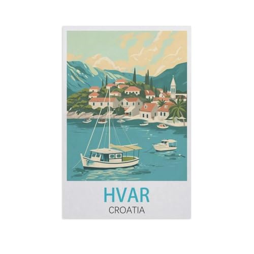 Hvar Kroatien，Puzzle 1000 Teile,Intellektuelle Entwicklung Pädagogisches Nach Hause Interessante Dekompression Brain Challenge Puzzle Für Jugendliche Kinder（38x26cm）-J48 von YYNFHCBS