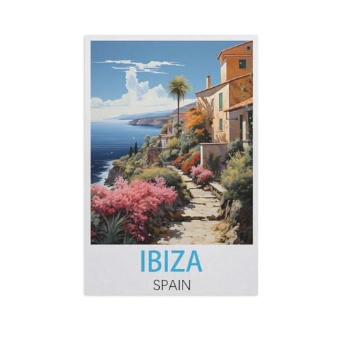 Ibiza, Spanien，3D Puzzle 1000 Stück, Holz Montiert DIY Puzzle Montage Spielzeug Für Kinder, Holz Puzzle Holz Geschenk（75x50cm）-M37 von YYNFHCBS