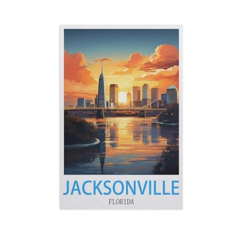 Jacksonville, Florida，Puzzles, 1000-teiliges Puzzle Für Erwachsene Und Kinder Ab 10 Jahren（50x70cm）-H92 von YYNFHCBS