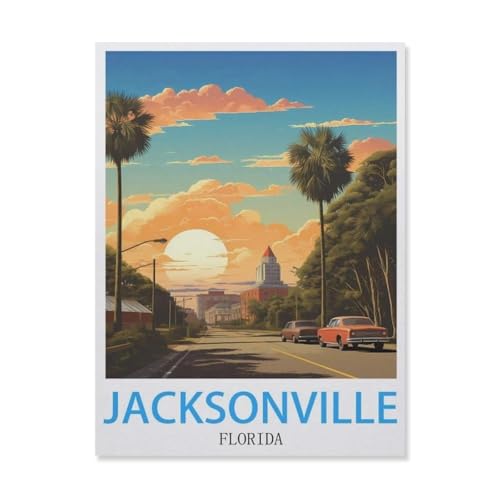 Jacksonville Florida，Papier Puzzle 1000 Teile Spielzeug Für Erwachsene Dekompressionsspiel（38x26cm）-F2 von YYNFHCBS