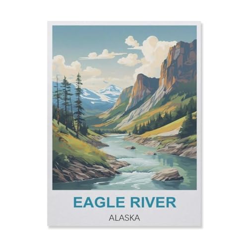 Jigsaw Puzzles 1000 Stück，Eagle River Alaska，Für Papierkinder Spiele Lernspielzeug（38x26cm）-D73 von YYNFHCBS
