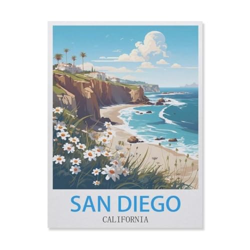 Jigsaw Puzzles 1000 Stück，San Diego Kalifornien，Für Holzkinder Spiele Lernspielzeug（75x50cm）-F92 von YYNFHCBS
