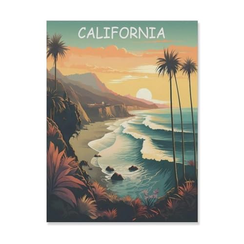 Kalifornien，Puzzle 1000 Teile,Intellektuelle Entwicklung Pädagogisches Nach Hause Interessante Dekompression Brain Challenge Puzzle Für Jugendliche Kinder（75x50cm）-C88 von YYNFHCBS