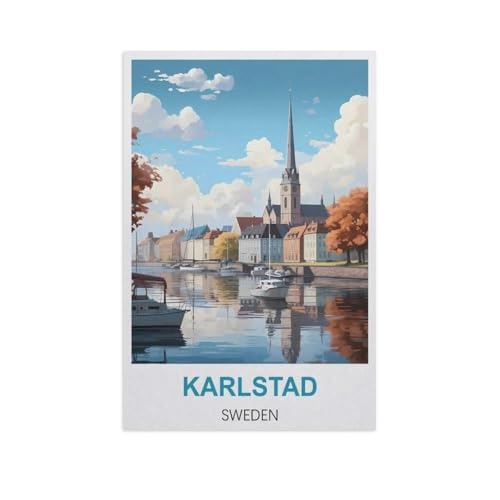 Karlstad, Schweden，Puzzle 1000 Teile für Erwachsene, Klassische Puzzle Teenager Jungen Mädchen Puzzle Puzzles Spiele Pädagogisches Geschenk Home Decor（38x26cm）-H16 von YYNFHCBS