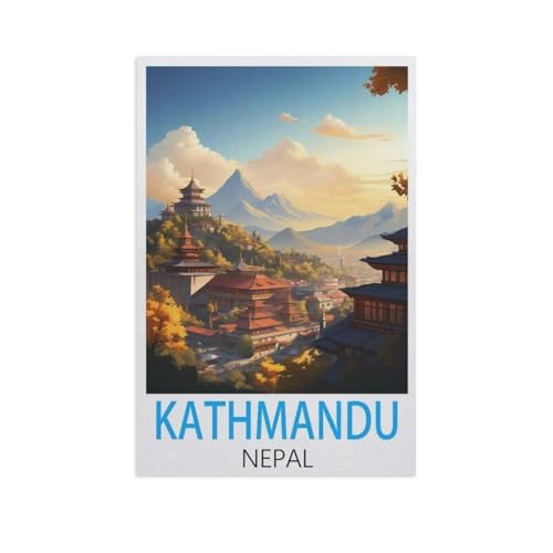 Kathmandu Nepal，Puzzle 1000 Teile Holz Puzzle Erwachsene Kinder Lernspielzeug Familie Dekompressionsspiel（75x50cm）-N6 von YYNFHCBS