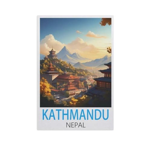 Kathmandu Nepal，Puzzle 1000 Teile für Erwachsene, Klassische Puzzle Teenager Jungen Mädchen Puzzle Puzzles Spiele Pädagogisches Geschenk Home Decor（38x26cm）-L54 von YYNFHCBS