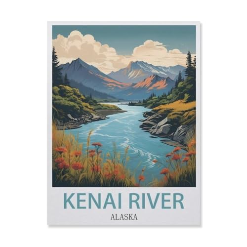 Kenai River Alaska，Puzzles, 1000-teiliges Puzzle Für Erwachsene Und Kinder Ab 10 Jahren（75x50cm）-F70 von YYNFHCBS