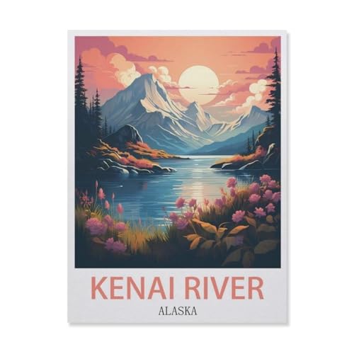 Kenai River Alaska，Puzzles 1000 Stück Puzzles Für Erwachsene Kinder Klassisches Familienpuzzle Indoor DIY Spielzeug Geburtstagsgeschenk（38x26cm）-F8 von YYNFHCBS