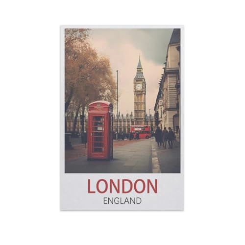 Kinder Holz Puzzle 1000 Teile，London, England，Modern Zuhause Dekoration Einzigartiges Geschenk（75x50cm）-I98 von YYNFHCBS