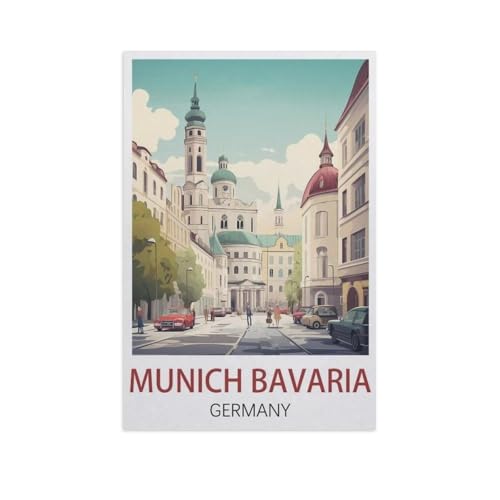 Kinder Holz Puzzle 1000 Teile，München Bayern Deutschland，Modern Zuhause Dekoration Einzigartiges Geschenk（75x50cm）-L17 von YYNFHCBS