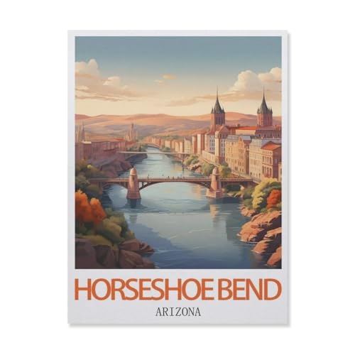 Kinder Papier Puzzle 1000 Teile，Horseshoe Bend Arizona，Modern Zuhause Dekoration Einzigartiges Geschenk（38x26cm）-F30 von YYNFHCBS