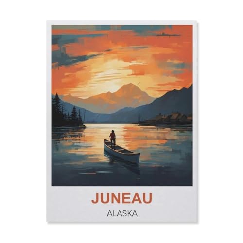 Kinder Papier Puzzle 1000 Teile，Juneau Alaska，Modern Zuhause Dekoration Einzigartiges Geschenk（38x26cm）-B65 von YYNFHCBS