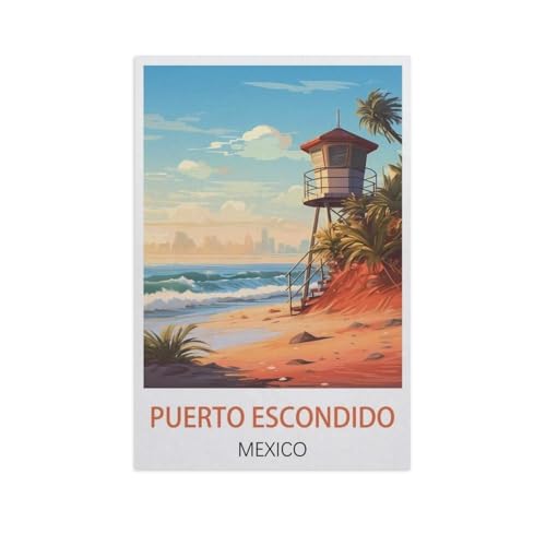 Kinder Papier Puzzle 1000 Teile，Puerto Escondido Mexiko，Modern Zuhause Dekoration Einzigartiges Geschenk（38x26cm）-K44 von YYNFHCBS