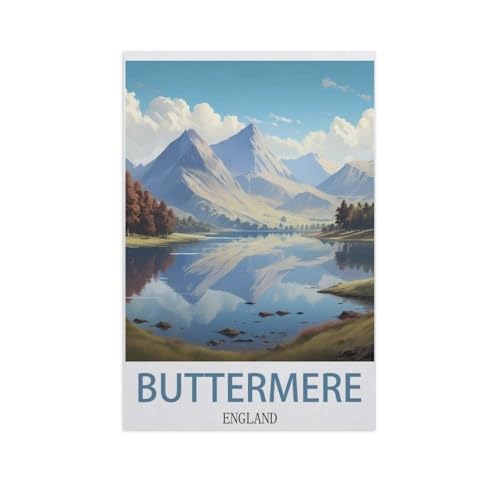 Klassisches Puzzle 1000 Teile，Buttermere, England，Kind Oder Einen Freund,1000 Piece（38x26cm）-J15 von YYNFHCBS