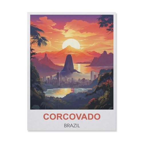 Klassisches Puzzle 1000 Teile，Corcovado Brasilien，Kind Oder Einen Freund,1000 Piece（38x26cm）-B9 von YYNFHCBS