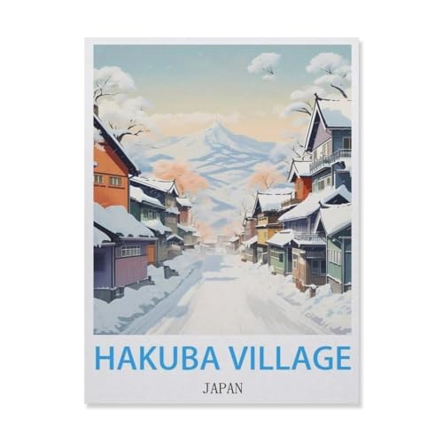 Klassisches Puzzle 1000 Teile，Hakuba Village Japan，Kind Oder Einen Freund,1000 Piece（50x70cm）-E74 von YYNFHCBS