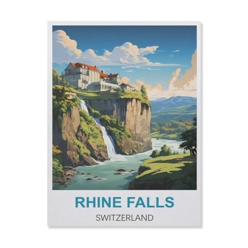 Klassisches Puzzle 1000 Teile，Rheinfall die Schweiz，Kind Oder Einen Freund,1000 Piece（75x50cm）-B82 von YYNFHCBS