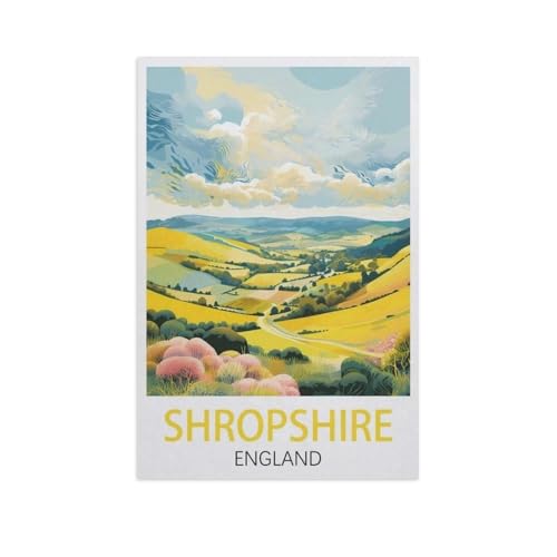 Klassisches Puzzle 1000 Teile，Shropshire England，Kind Oder Einen Freund,1000 Piece（38x26cm）-K61 von YYNFHCBS