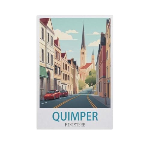Klassisches Puzzle 3D Puzzle DIY Kit Papier Spielzeug Einzigartiges Geschenk，Quimper Finistère，Klassisches Puzzle 3D Puzzle DIY Kit Papier Spielzeug Einzigartiges Geschenk（38x26cm）-M9 von YYNFHCBS