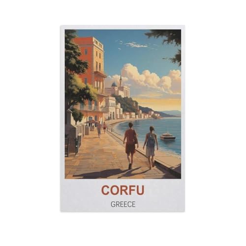 Korfu, Griechenland，Papier Puzzle 1000 Stück Adult Toys Dekompressionsspiel（38x26cm）-H23 von YYNFHCBS