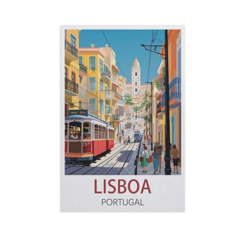 Lissabon Portugal，1000 Stück Erwachsene Holz Landschaft Puzzles Für Kinder Lernspielzeug Geschenke（75x50cm）-K96 von YYNFHCBS