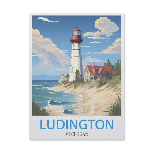 Ludington Michigan，Puzzle 1000 Teile Holz Puzzle Erwachsene Kinder Lernspielzeug Familie Dekompressionsspiel（75x50cm）-E27 von YYNFHCBS