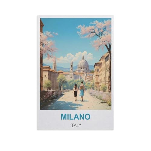 Mailand, Italien，1000 Stück Erwachsene Holz Landschaft Puzzles Für Kinder Lernspielzeug Geschenke（75x50cm）-M42 von YYNFHCBS