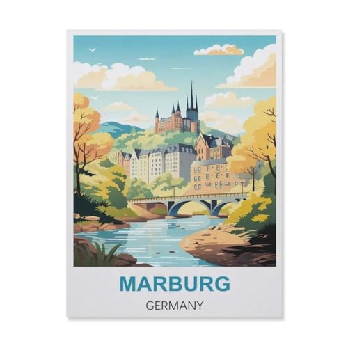 Marburg Deutschland，Puzzles 1000 Teile für Erwachsene, Klassische Puzzle Jungen Mädchen Puzzle für Kinder Teenager Lernspiel Spielzeug（38x26cm）-D50 von YYNFHCBS